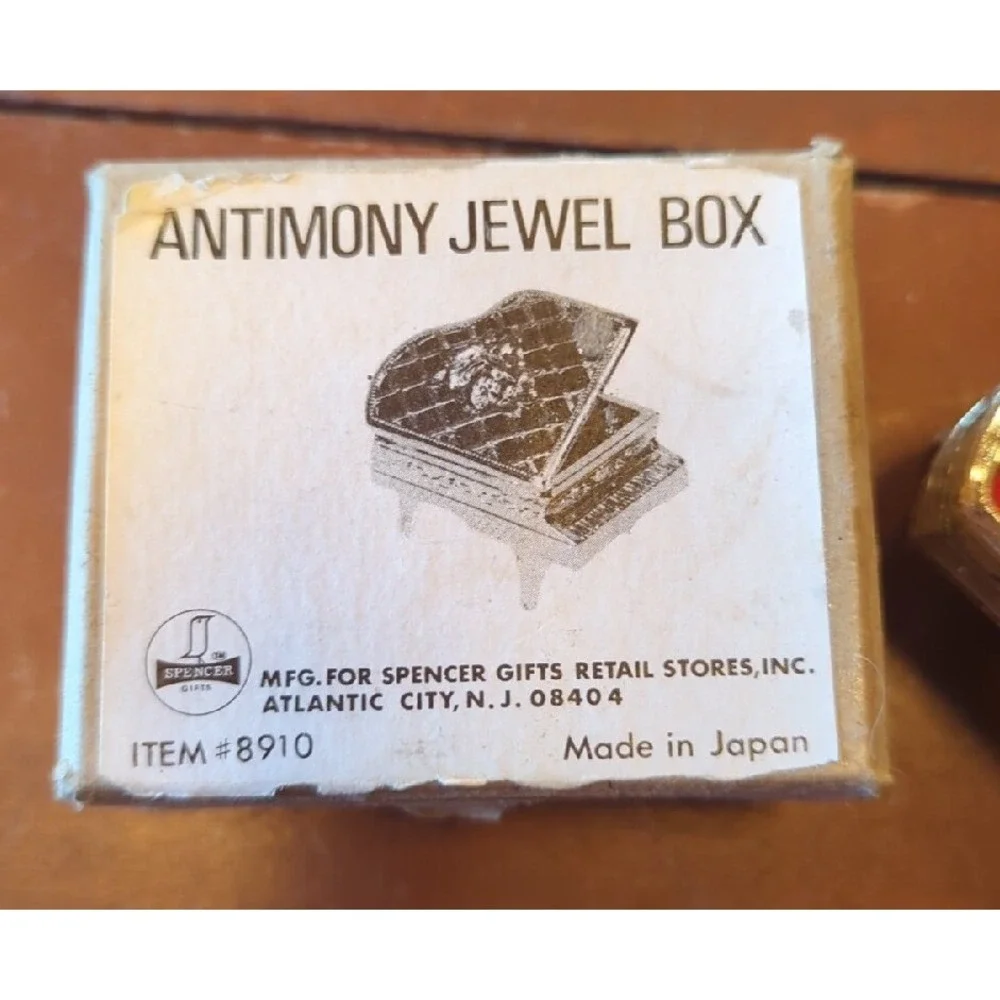 Vintage 1970s Antimony Jewelry Jewel Piano With Original Box Made‎ In Japan